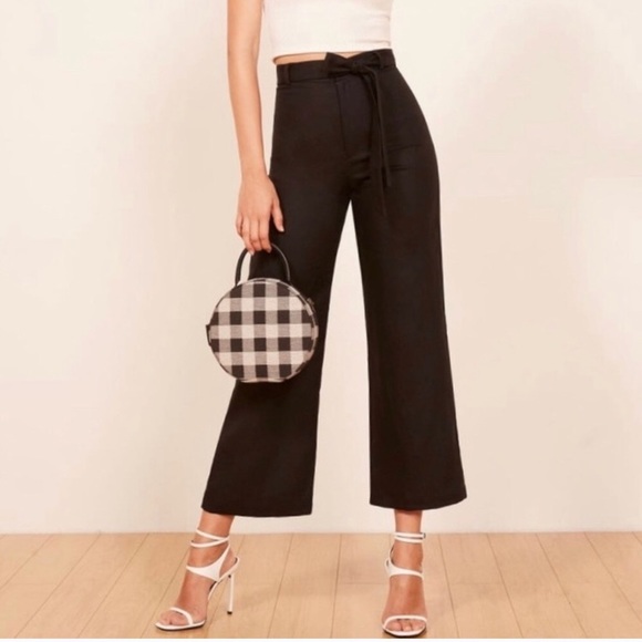 Reformation Pants - Reformation Saylor Black High Rise Linen Pants